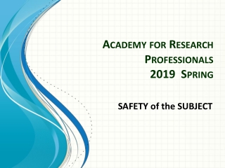 Academy for Research Professionals 2019 Spring