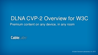 DLNA CVP-2 Overview for W3C