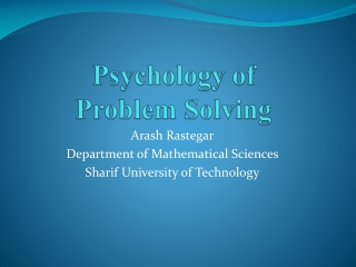 Psychology of Problem Solving