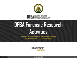 DFBA Forensic Research Activities