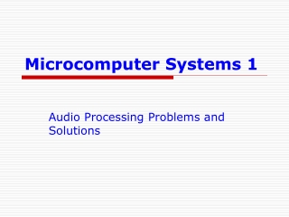 Microcomputer Systems 1