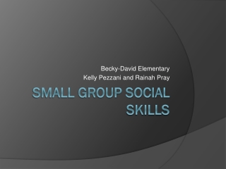 Small Group Social Skills