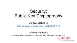 Security: Public Key Cryptography