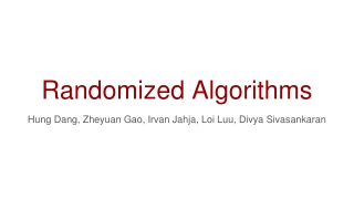 Randomized Algorithms