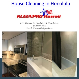 House Cleaning in Honolulu
