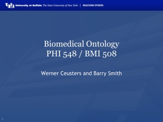 Biomedical Ontology PHI 548 / BMI 508
