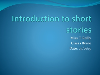 Introduction to short stories