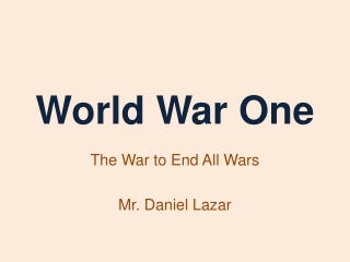 World War One