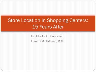 Store Location in Shopping Centers: 15 Years After