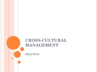 CROSS-CULTURAL MANAGEMENT