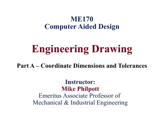Engineering Drawing Part A – Coordinate Dimensions and Tolerances