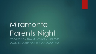 Miramonte Parents Night