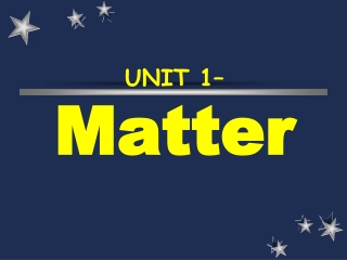 UNIT 1– Matter