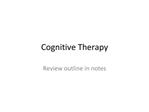 Cognitive Therapy