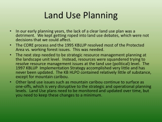 Land Use Planning