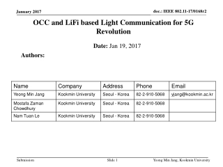 OCC and LiFi based Light Communication for 5G Revolution