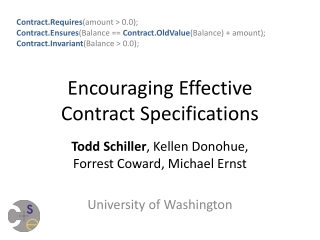 Encouraging Effective Contract Specifications