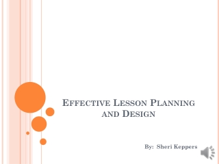 Effective Lesson Planning and Design