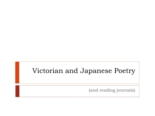 Victorian and Japanese Poetry