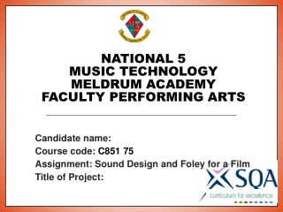 National 5 Music Technology Meldrum Academy Faculty performing arts