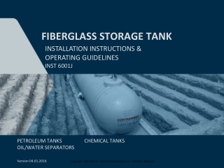 FIBERGLASS STORAGE TANK