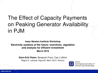 The Effect of Capacity Payments on Peaking Generator Availability in PJM