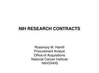 NIH RESEARCH CONTRACTS