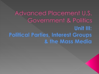 Advanced Placement U.S. Government &amp; Politics