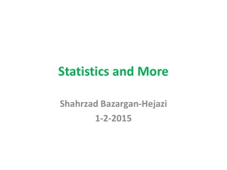 Statistics and More