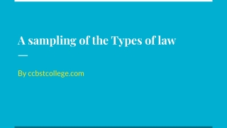 A sampling of the types of law