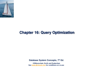 Chapter 16: Query Optimization