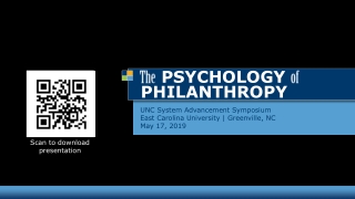 The PSYCHOLOGY of PHILANTHROPY