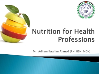 Nutrition for Health Professions