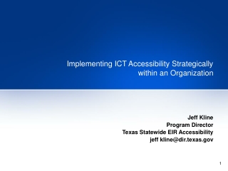 Implementing ICT Accessibility Strategically within an Organization