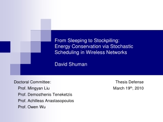 Thesis Defense March 19 th , 2010