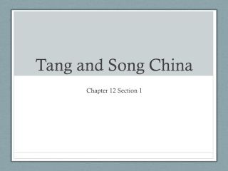 Tang and Song China