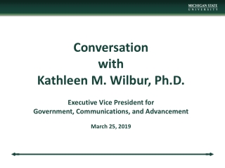 Conversation with Kathleen M. Wilbur, Ph.D.