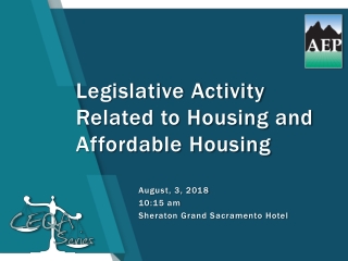 Legislative Activity Related to Housing and Affordable Housing