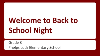 Welcome to Back to School Night