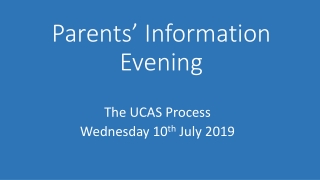 Parents’ Information Evening