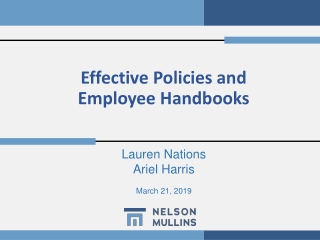 Effective Policies and Employee Handbooks