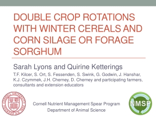 Double crop rotations with winter cereals and corn silage or forage sorghum