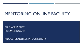 Mentoring Online Faculty