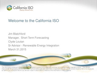 Welcome to the California ISO