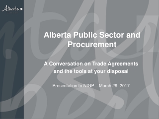 Alberta Public Sector and Procurement