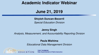 Academic Indicator Webinar June 21, 2019