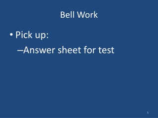 Bell Work