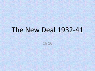 The New Deal 1932-41