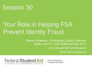 Your Role in Helping FSA Prevent Identity Fraud