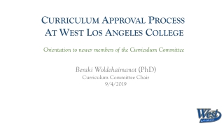 Curriculum Approval Process At West Los Angeles College